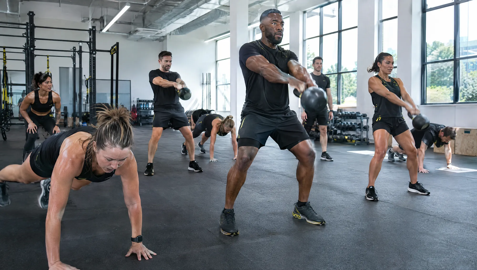 A hard group training session