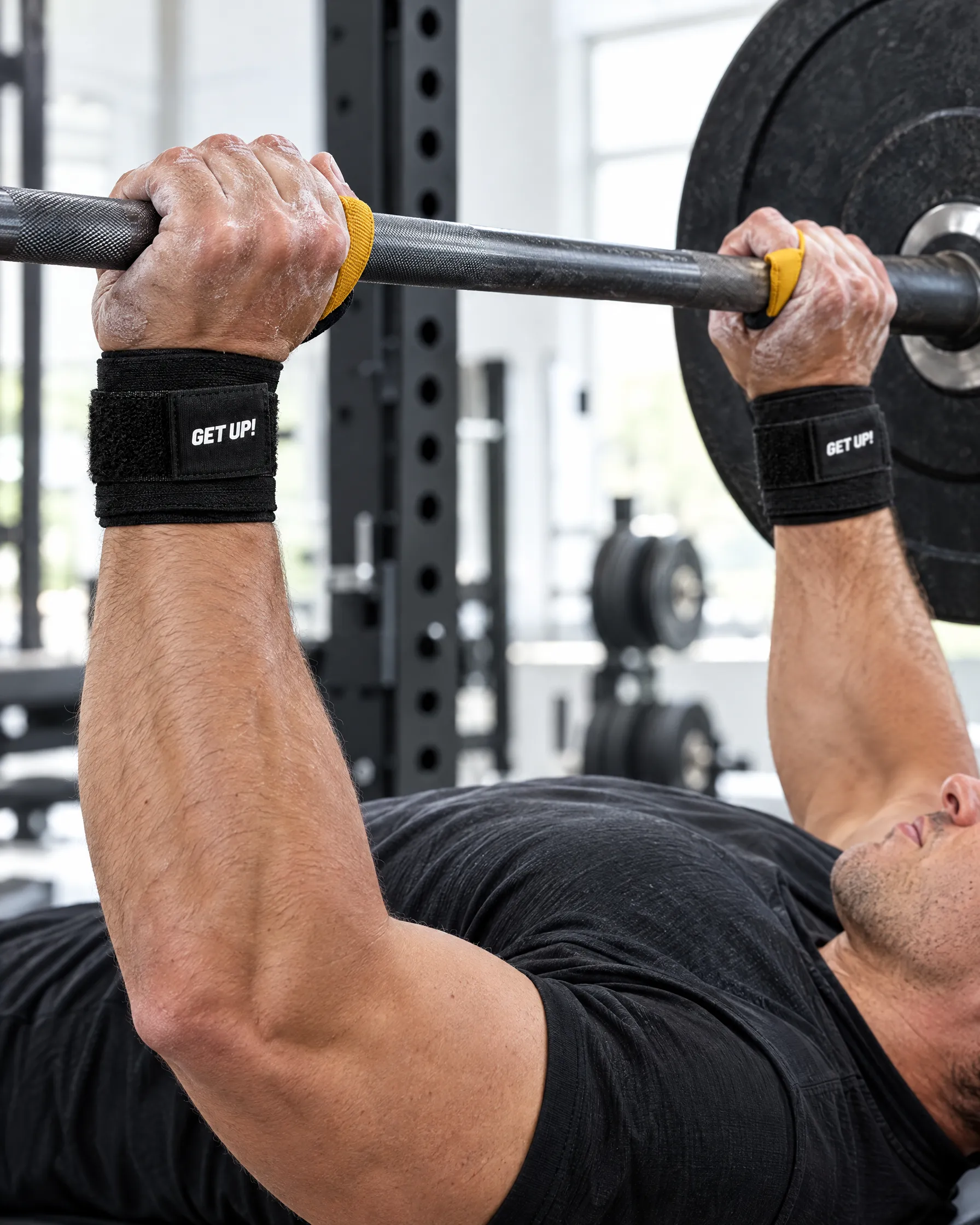 Lifting Wrist Wraps in use
